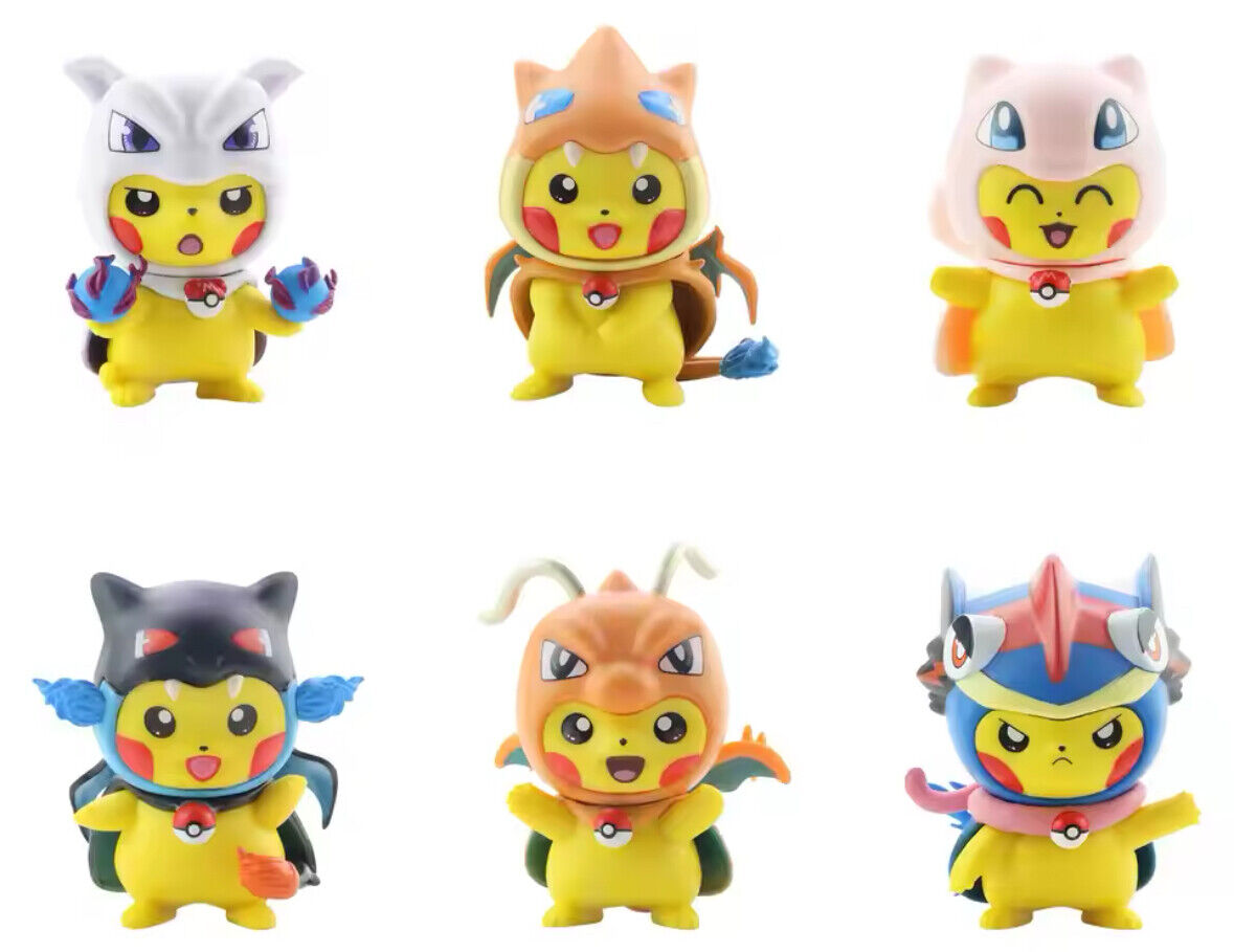 Poncho Pikachu, Mew, Mewtwo, Dragonite, , Mega Charizard, Charizard