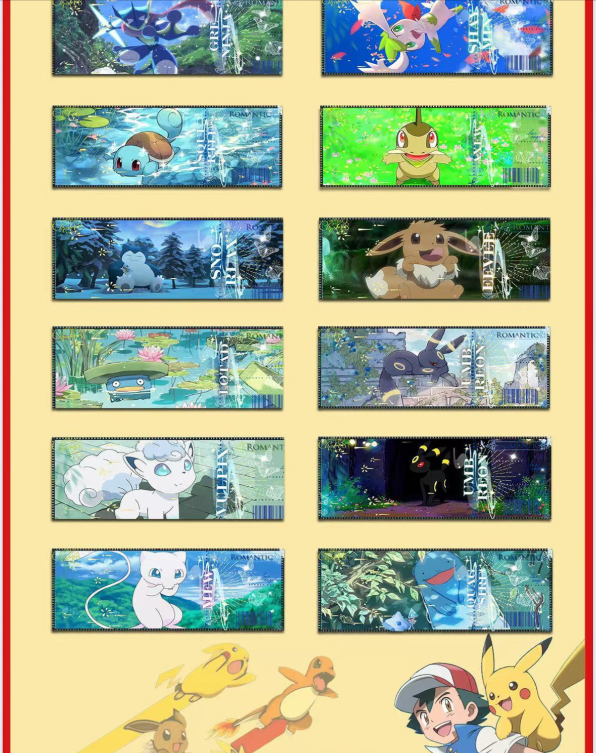 Pokemon acrylic tickets 10 packs