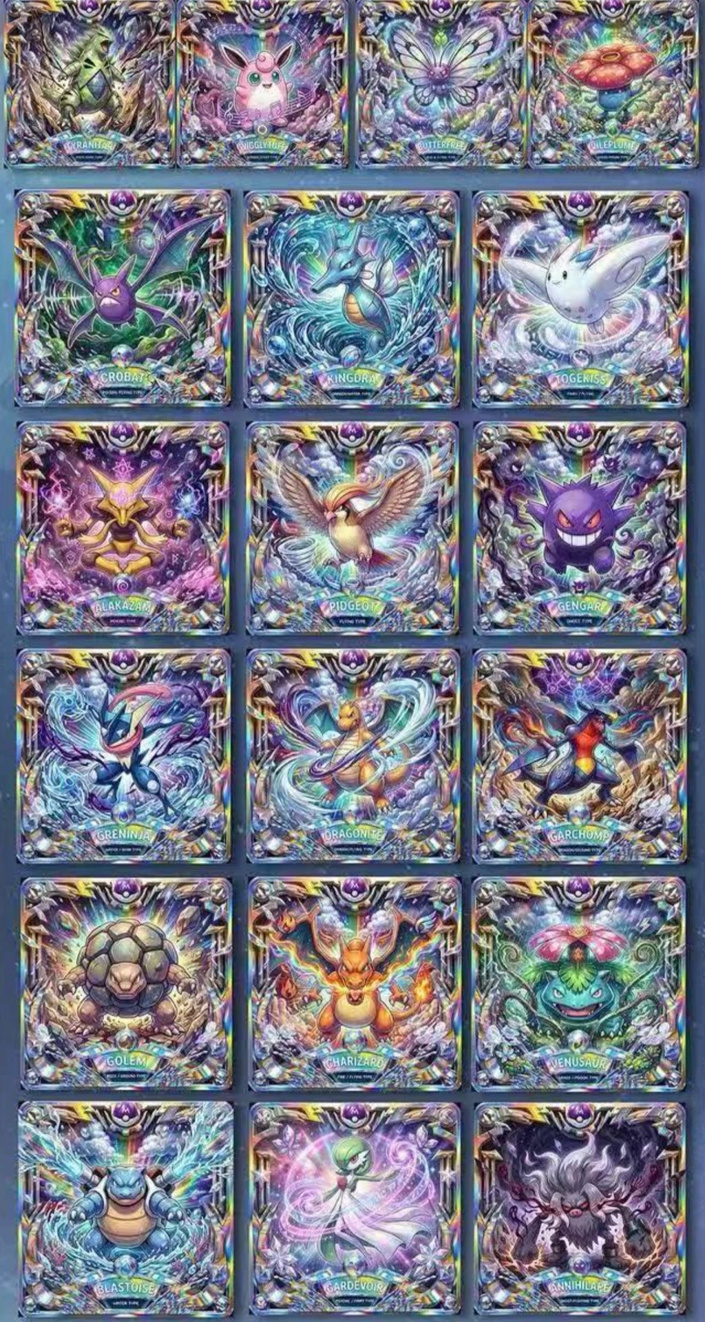Pokemon Ceramic blind Magnets (10 magnets)