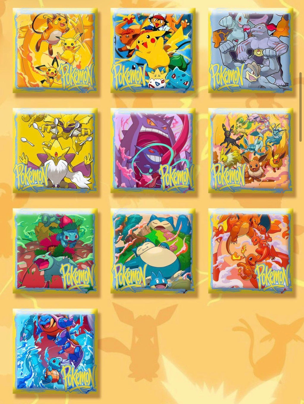 Pokemon Ceramic Magnets vol 1 (10 magnets)