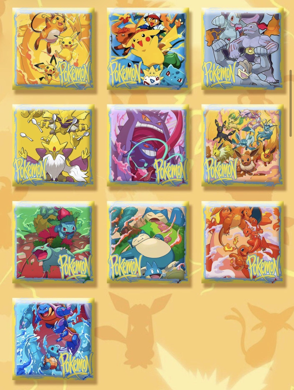 Pokemon Ceramic Magnets vol 1 (10 magnets)