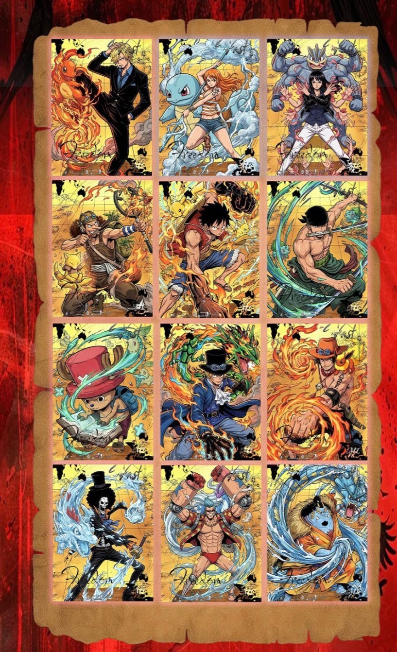 One piece, Pokemon crossover Polaroids (30 packs)
