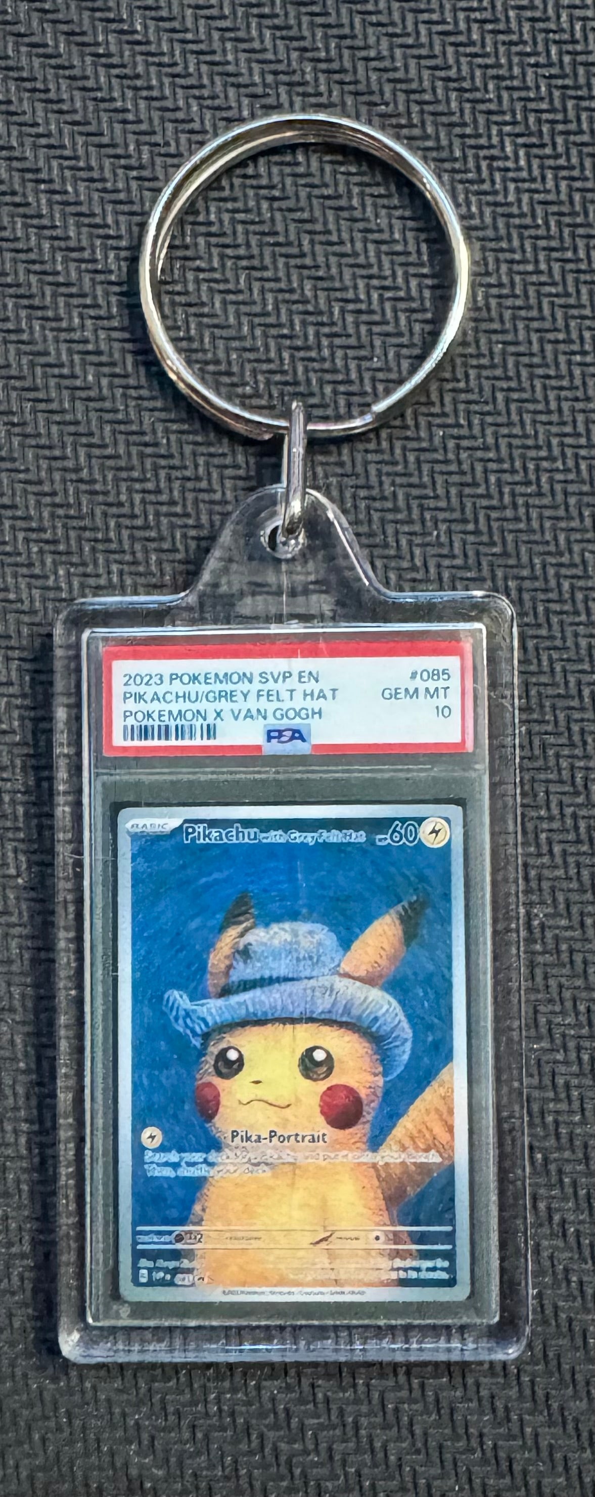 Poncho Pikachu slab keychain