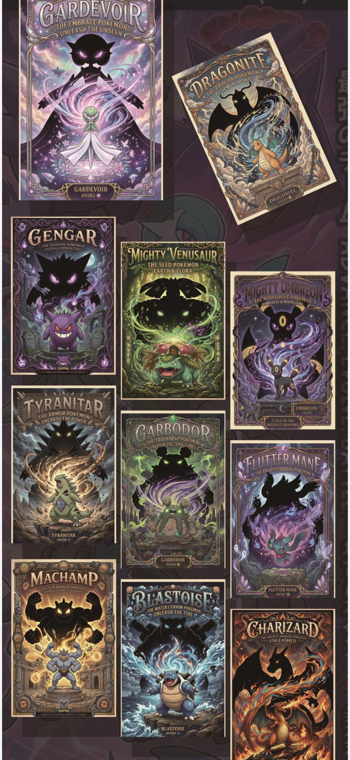 Pokemon fantasy series art board (10 packs)