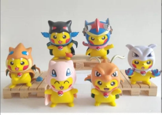 Poncho Pikachu, Mew, Mewtwo, Dragonite, , Mega Charizard, Charizard