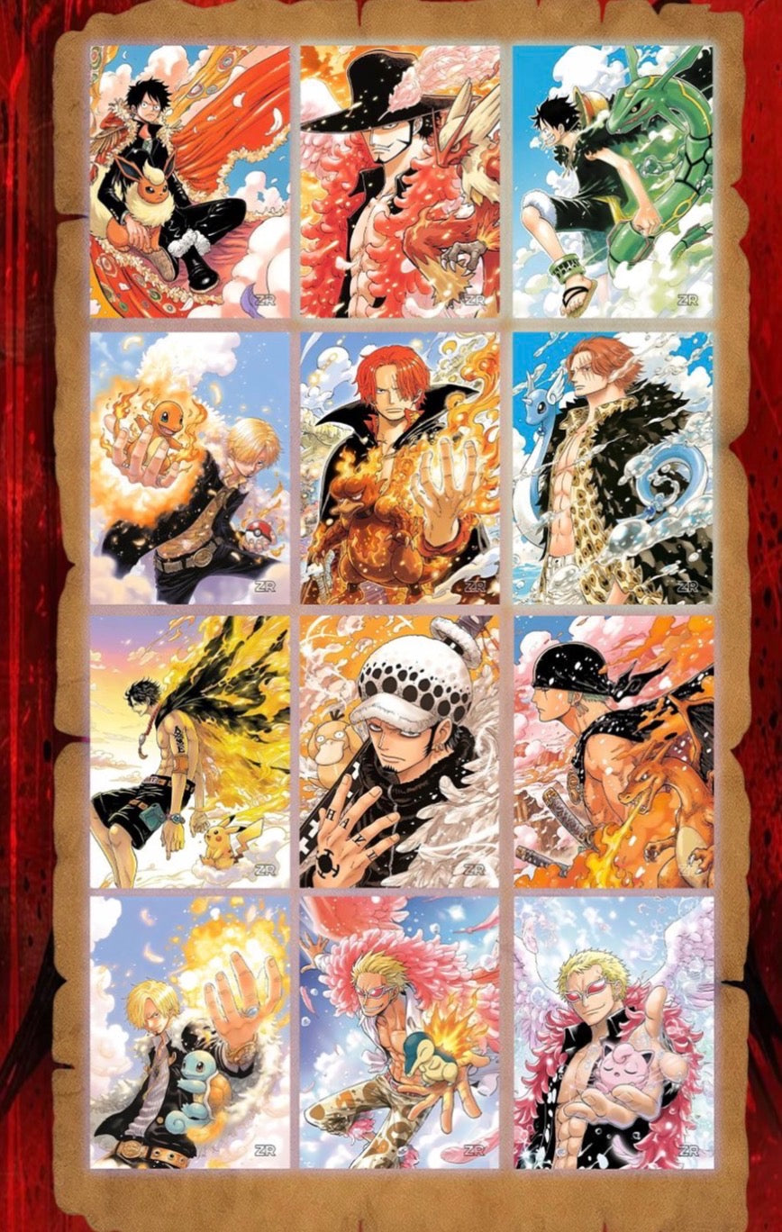 One piece, Pokemon crossover Polaroids (30 packs)