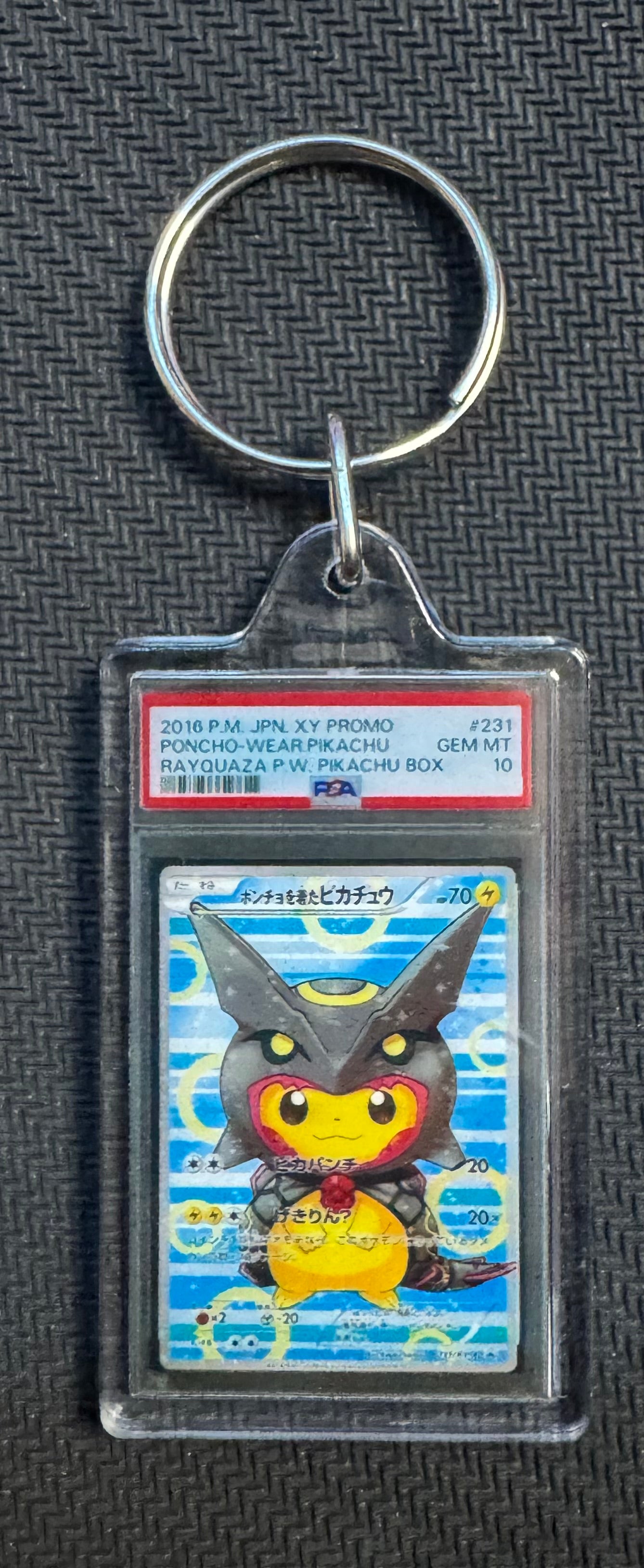 Poncho Pikachu slab keychain
