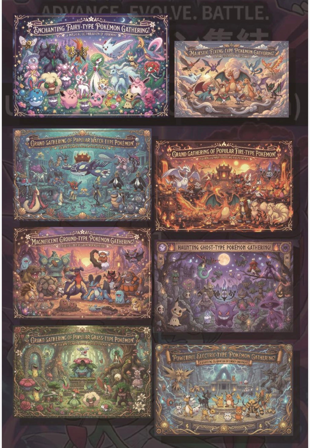 Pokemon fantasy series art board (10 packs)