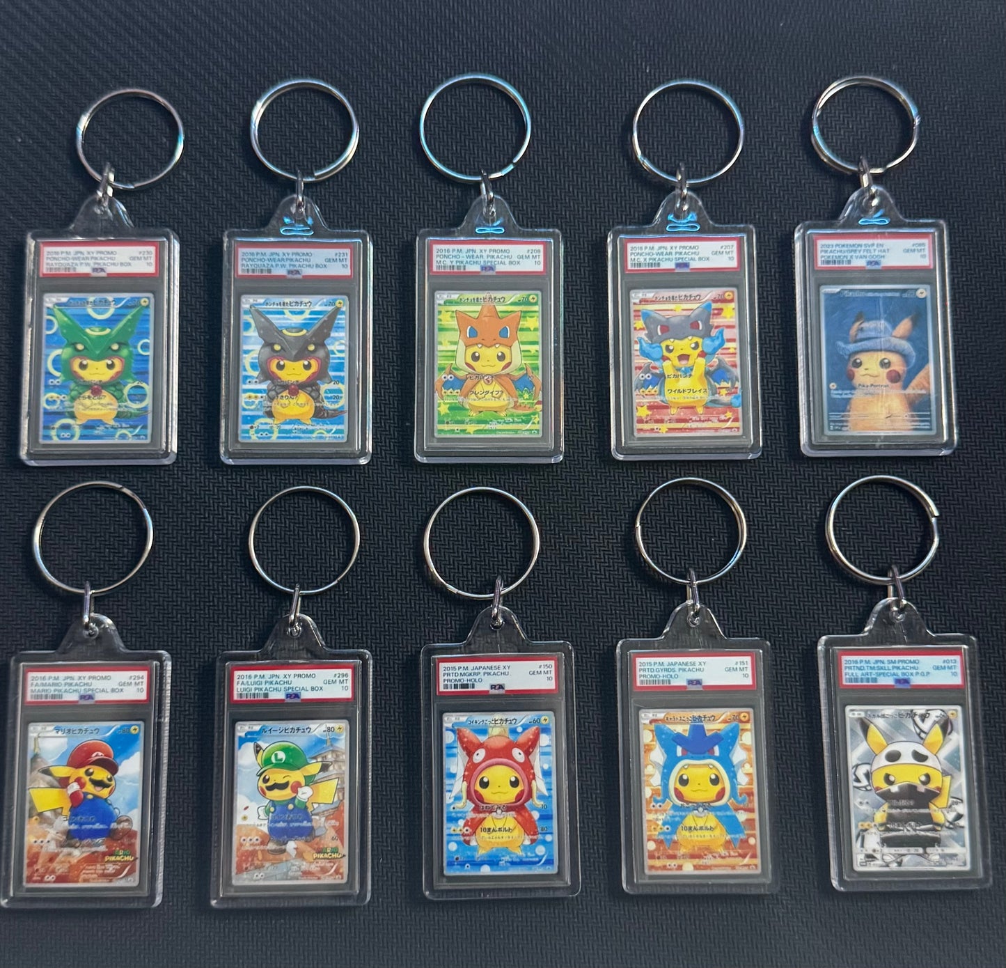 Poncho Pikachu slab keychain