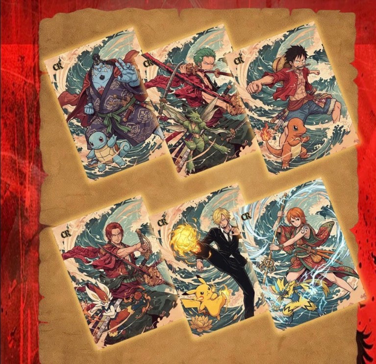One piece, Pokemon crossover Polaroids (30 packs)