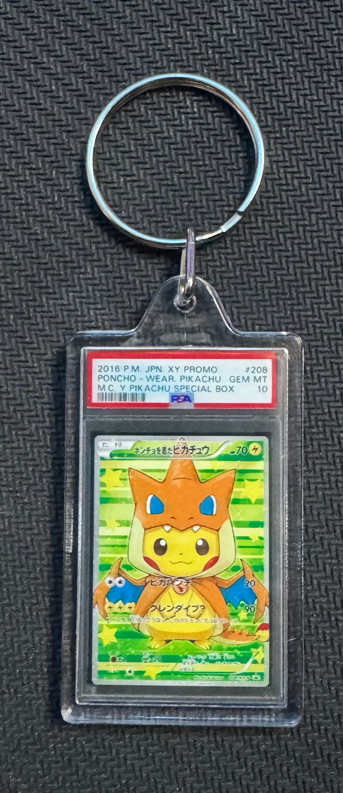 Poncho Pikachu slab keychain