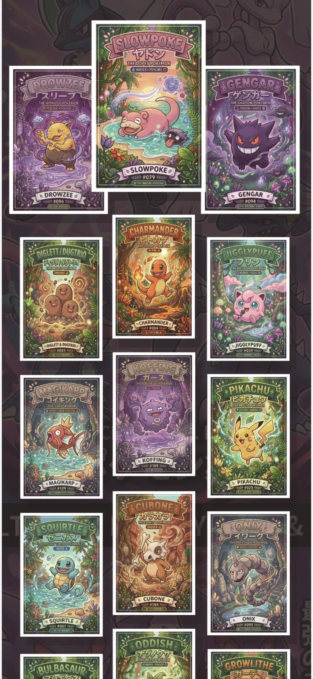 Pokemon fantasy series art board (10 packs)